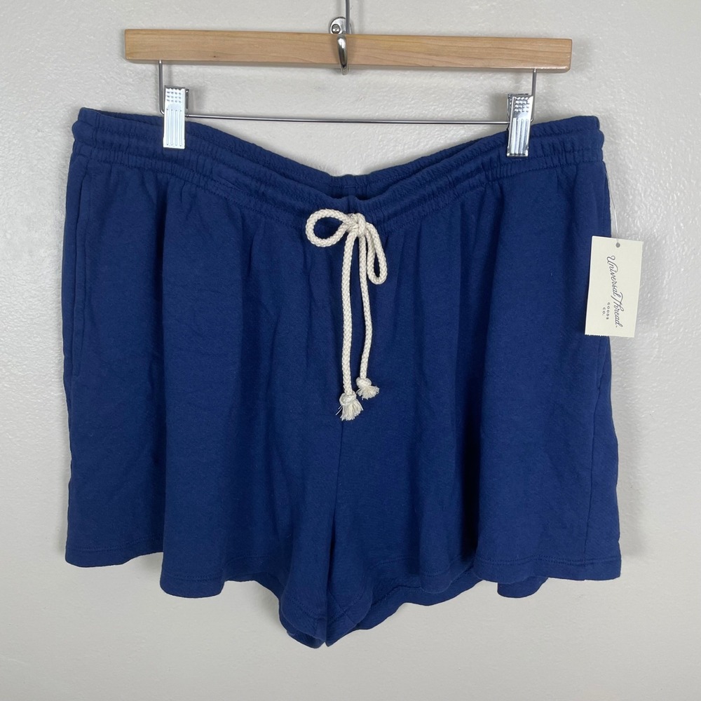 Universal Thread Womens XXL Shorts Blue Cotton Modal French Terry Drawstring NEW